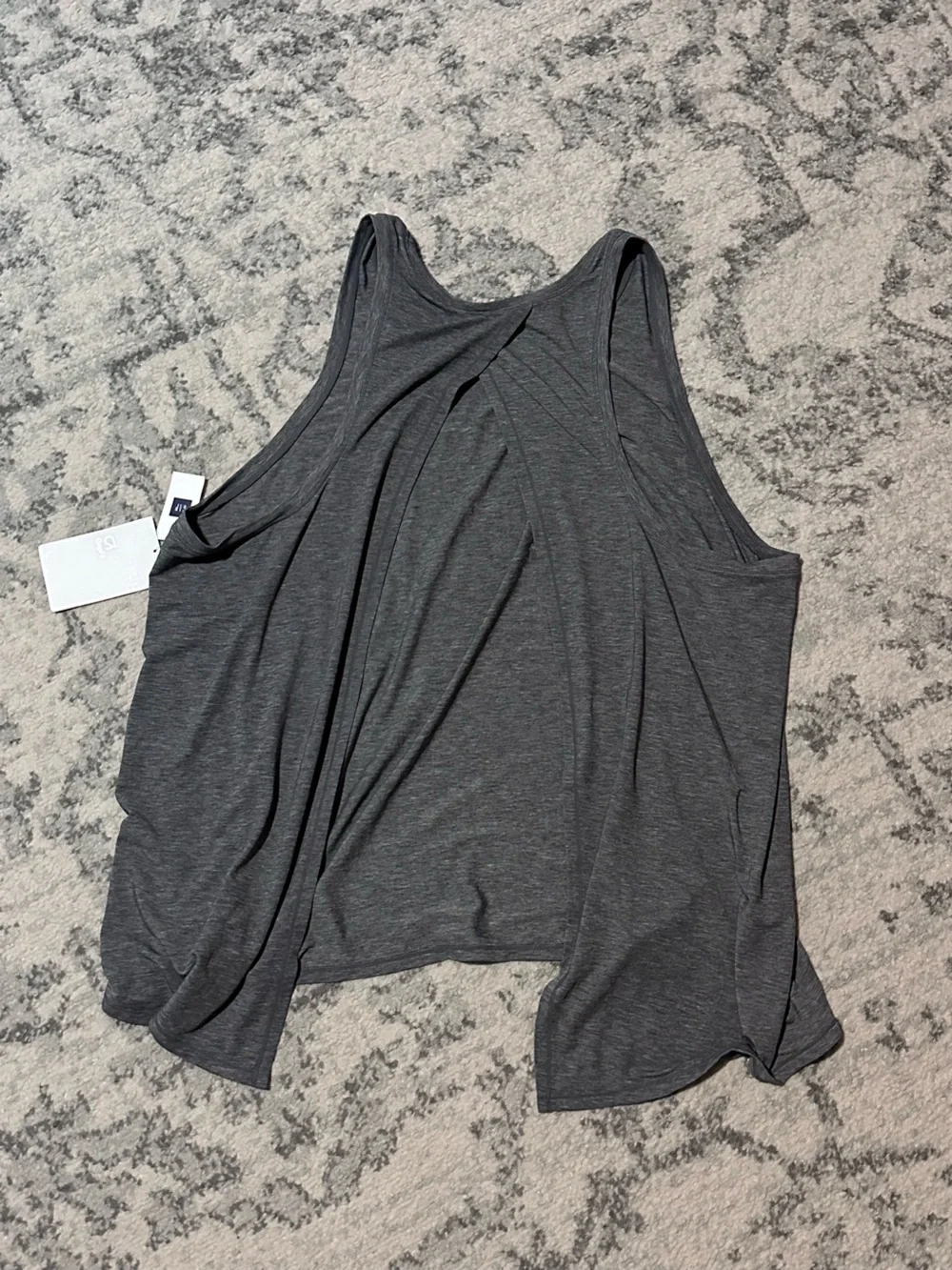 GAP Gray Ribbed Openback Tank - Picture 5 of 5